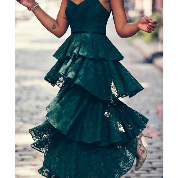 Cynthia Rowley Tiered Lace Lucy Midi Dress - Picture 3 of 7